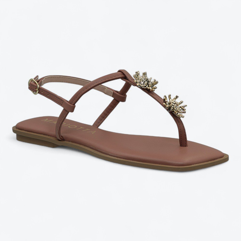 Sandália Mariotta Rasteira Feminina 2097004-01 Marrom 2