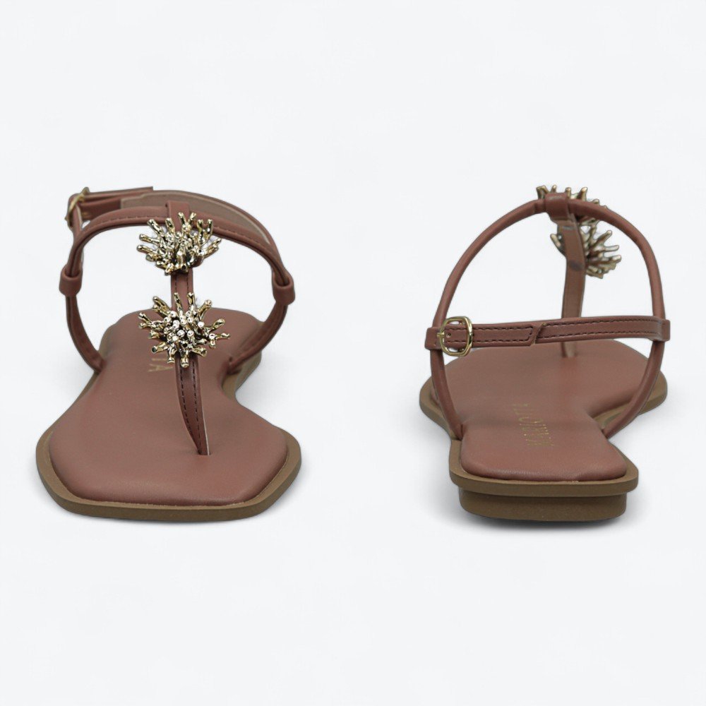 Sandália Mariotta Rasteira Feminina 2097004-01 Marrom 5