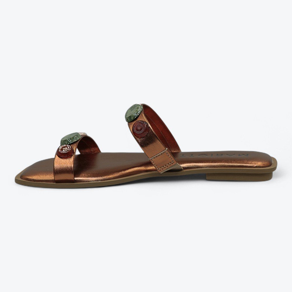 Rasteira Mariotta Metalizada Feminina 2097002-01 Bronze 4