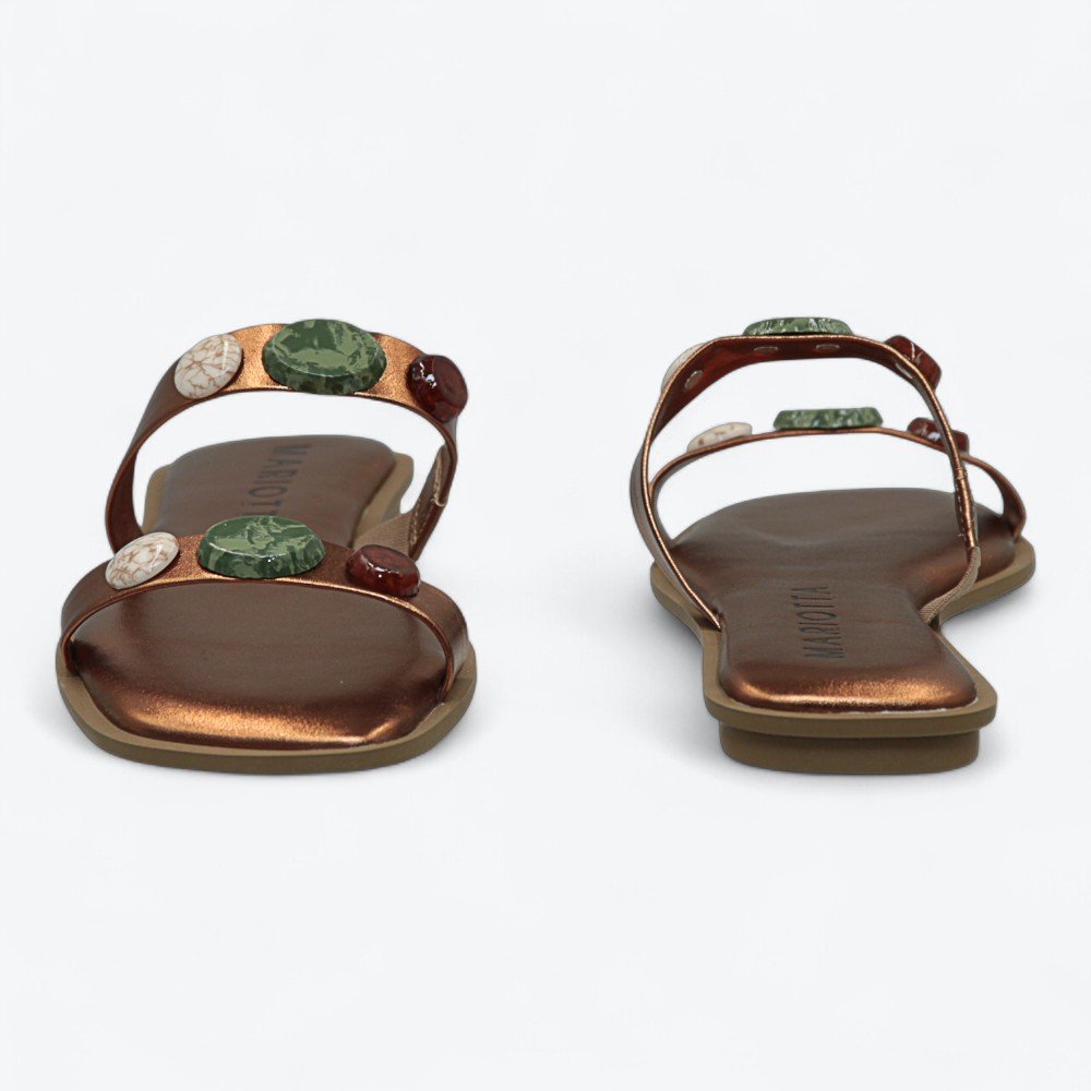 Rasteira Mariotta Metalizada Feminina 2097002-01 Bronze 5