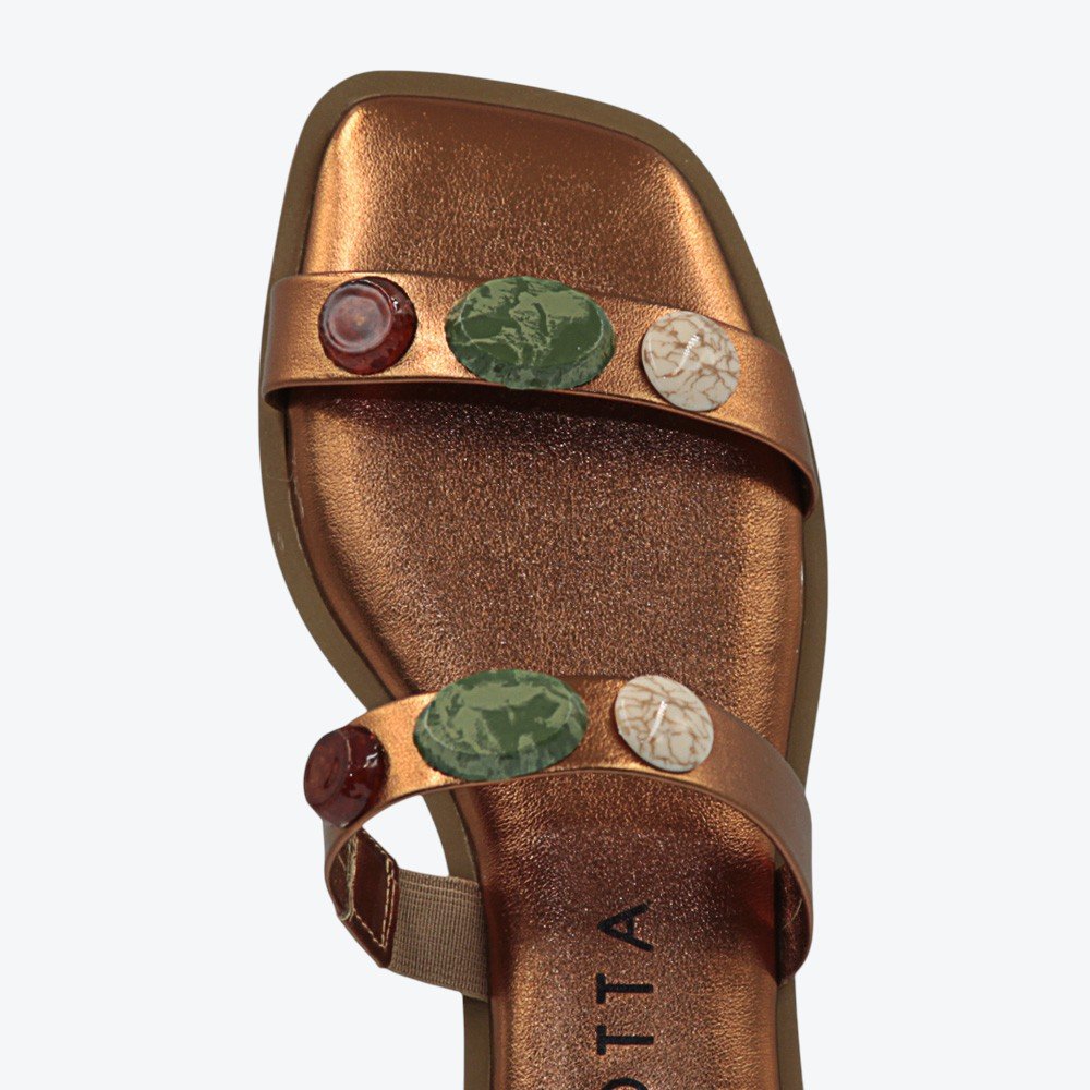 Rasteira Mariotta Metalizada Feminina 2097002-01 Bronze 3