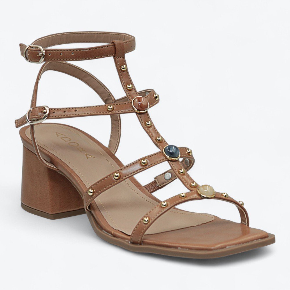 Sandália Adora Salto Bloco Feminina 1907646-01 Marrom 2