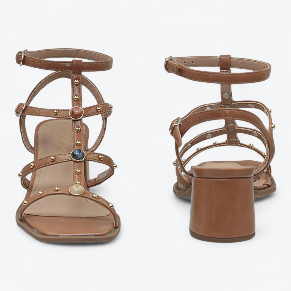 Sandália Adora Salto Bloco Feminina 1907646-01 Marrom 5