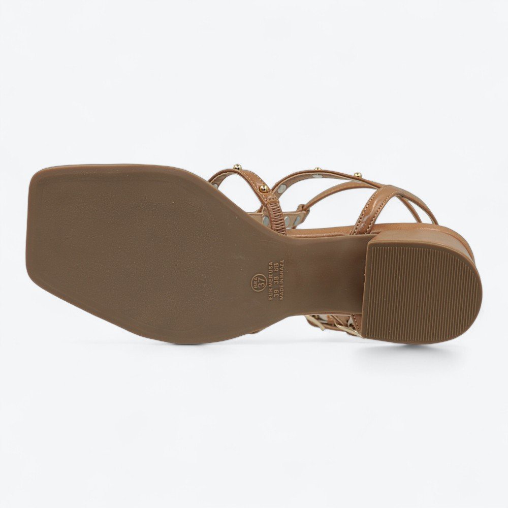 Sandália Adora Salto Bloco Feminina 1907646-01 Marrom 6