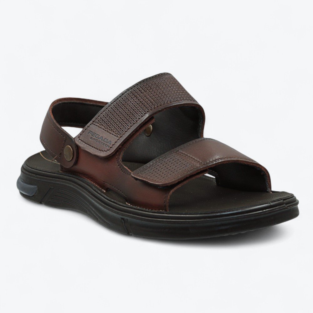 Sandália Pegada em Couro Masculina 13440201 Marrom 2