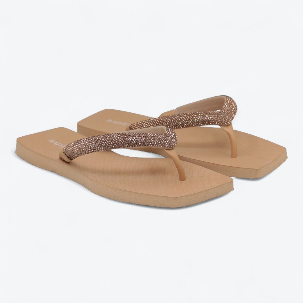 Chinelo Rafitthy South Beach Strass Feminino 25116100-02 Nude 3