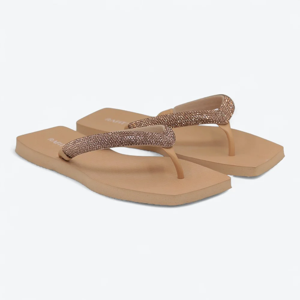 Chinelo Rafitthy South Beach Strass Feminino 25116100-02 Nude 3