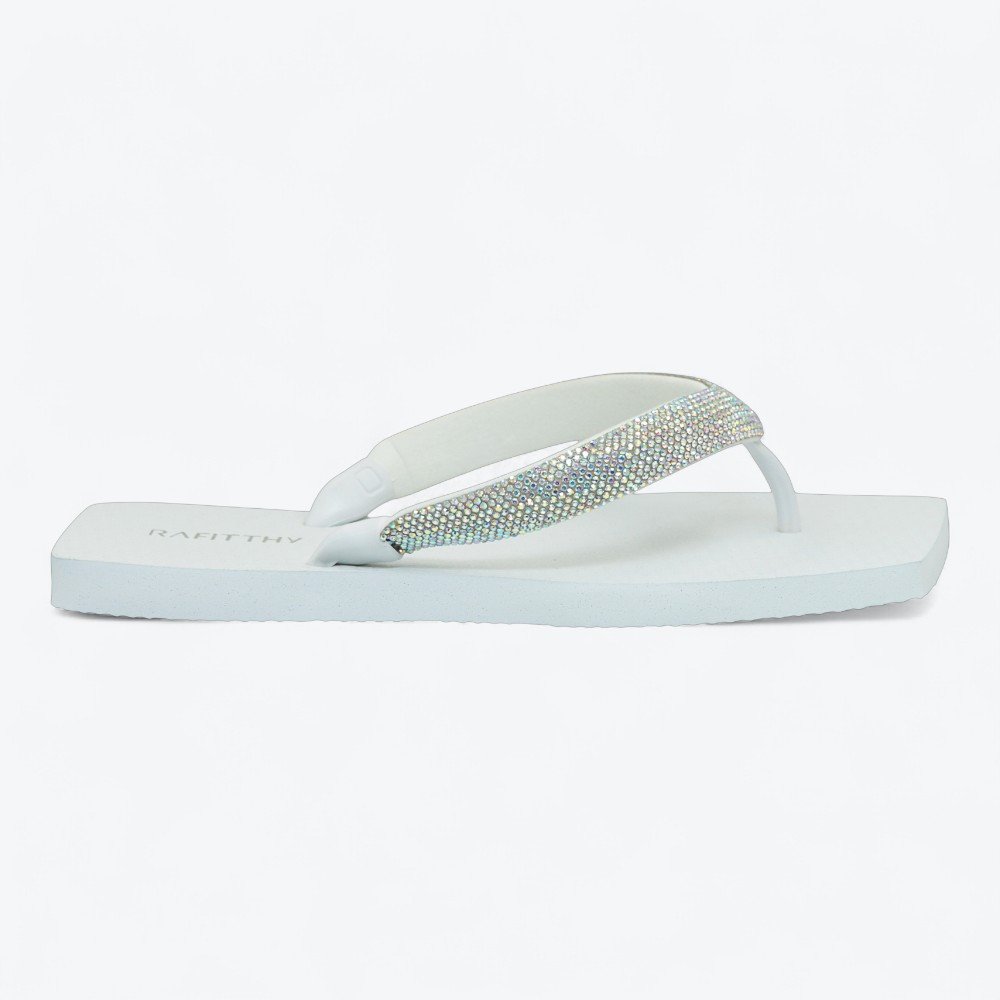 Chinelo Rafitthy South Beach Strass Feminino 25116100-01 Branco 2
