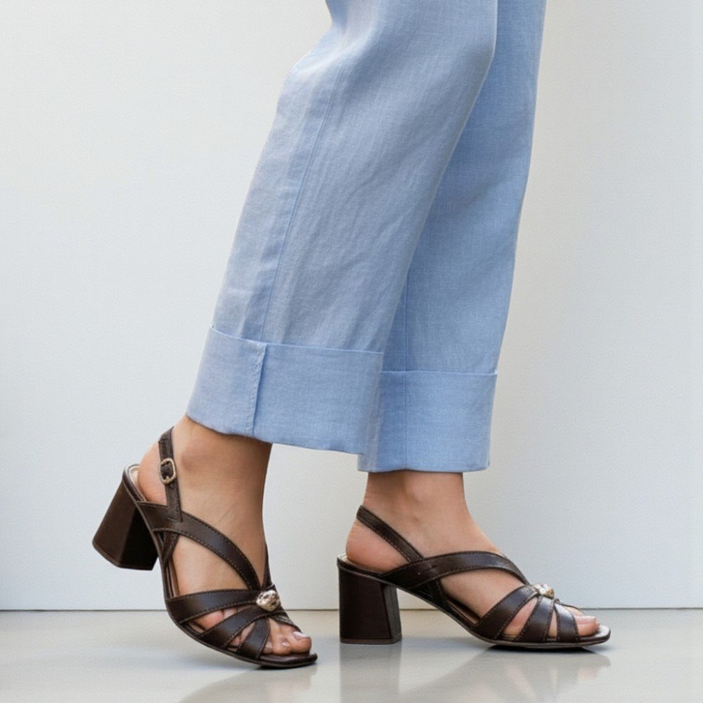 Sandália Dakota Salto Bloco Feminina Y9203-01 Marrom Escuro 2