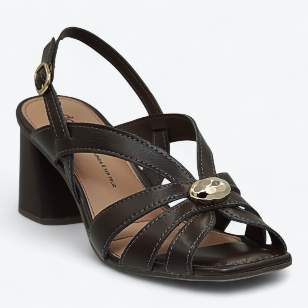 Sandália Dakota Salto Bloco Feminina Y9203-01 Marrom Escuro 3