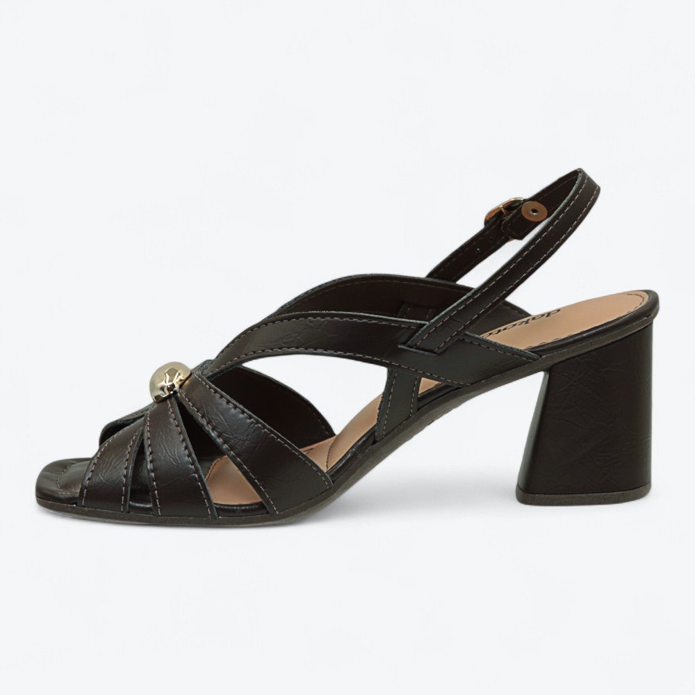 Sandália Dakota Salto Bloco Feminina Y9203-01 Marrom Escuro 5