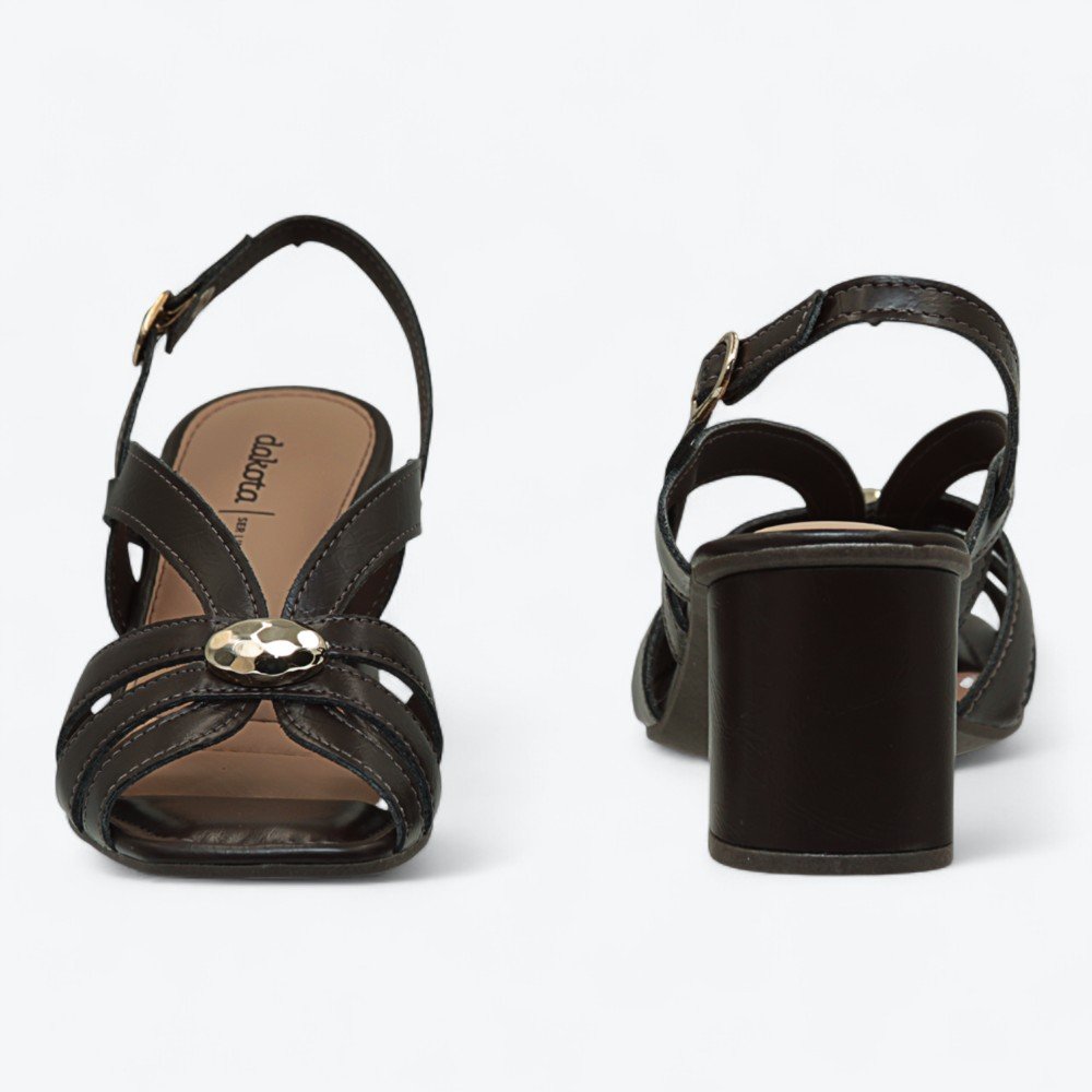 Sandália Dakota Salto Bloco Feminina Y9203-01 Marrom Escuro 6