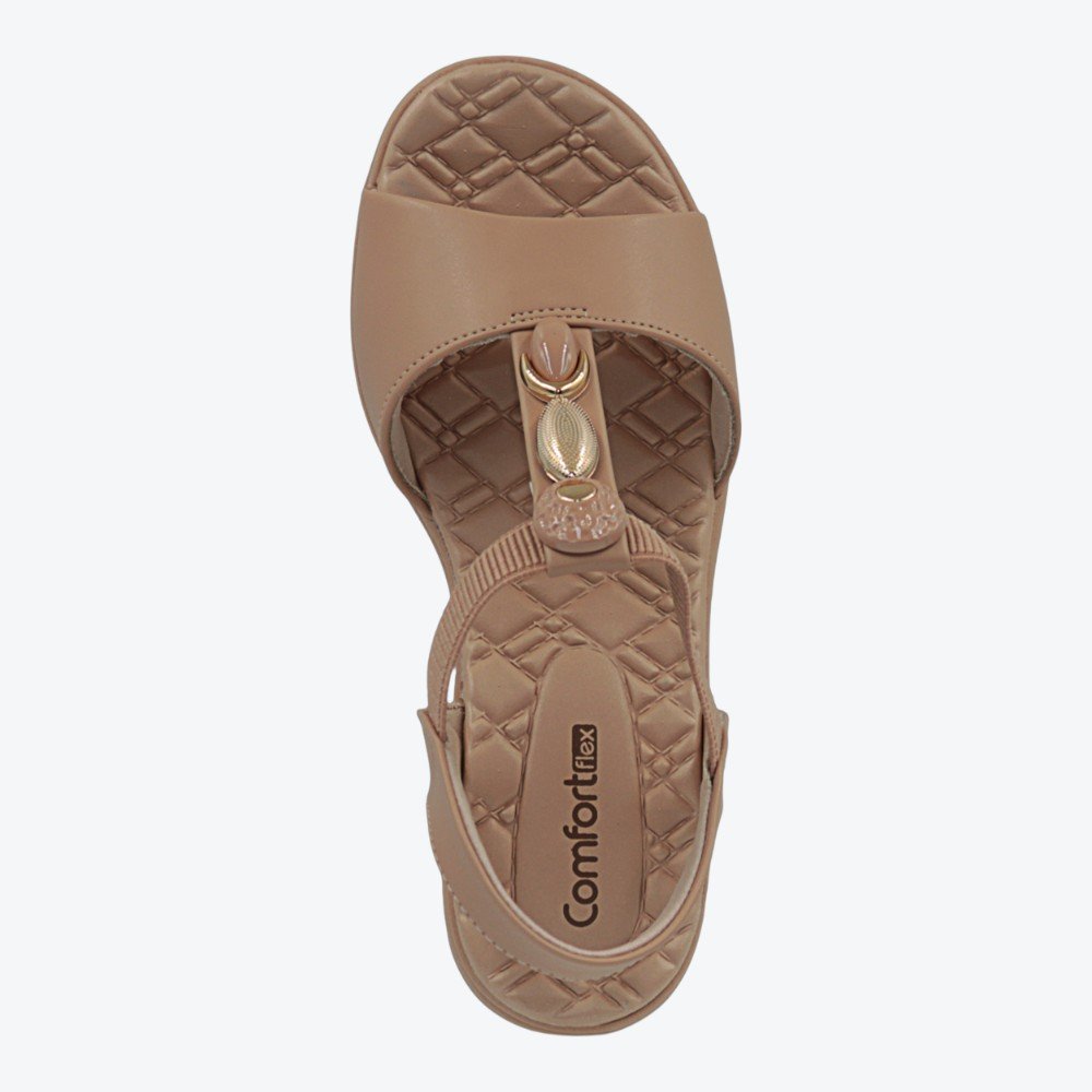 Sandália Comfortflex Anabela Feminina 2586404-02 Nude 3