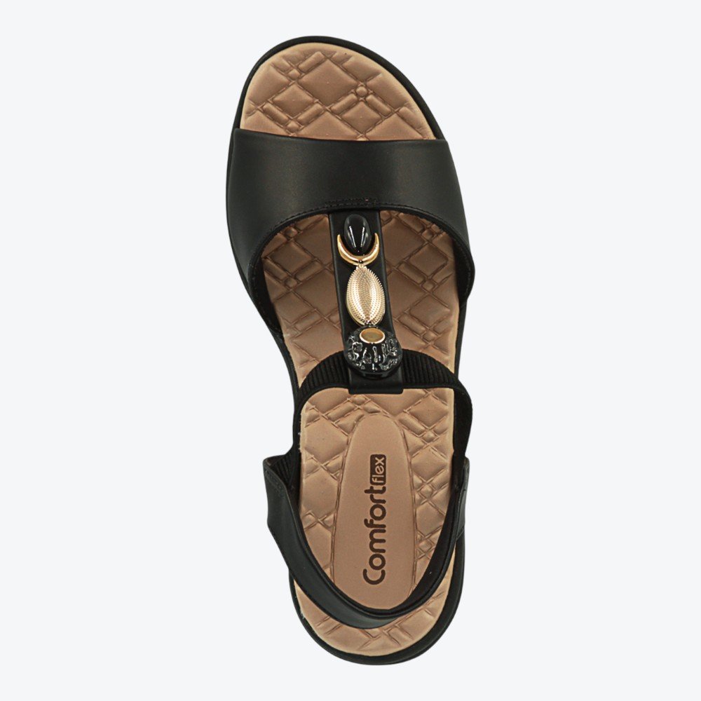 Sandália Comfortflex Anabela Feminina 2586404-01 Preto 3