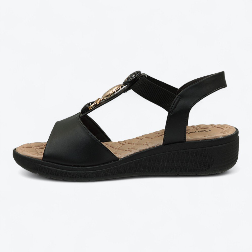Sandália Comfortflex Anabela Feminina 2586404-01 Preto 4