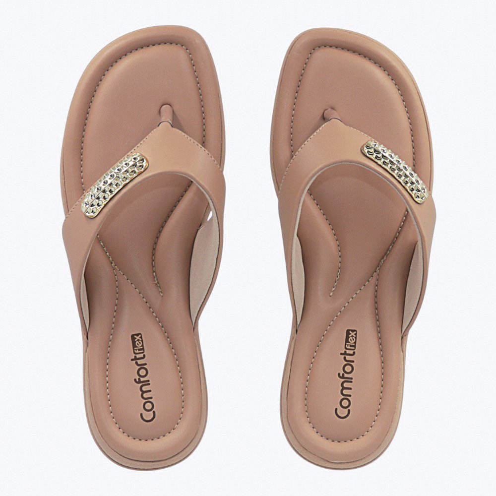 Chinelo Comfortflex Feminino 2580403-01 Nude 3