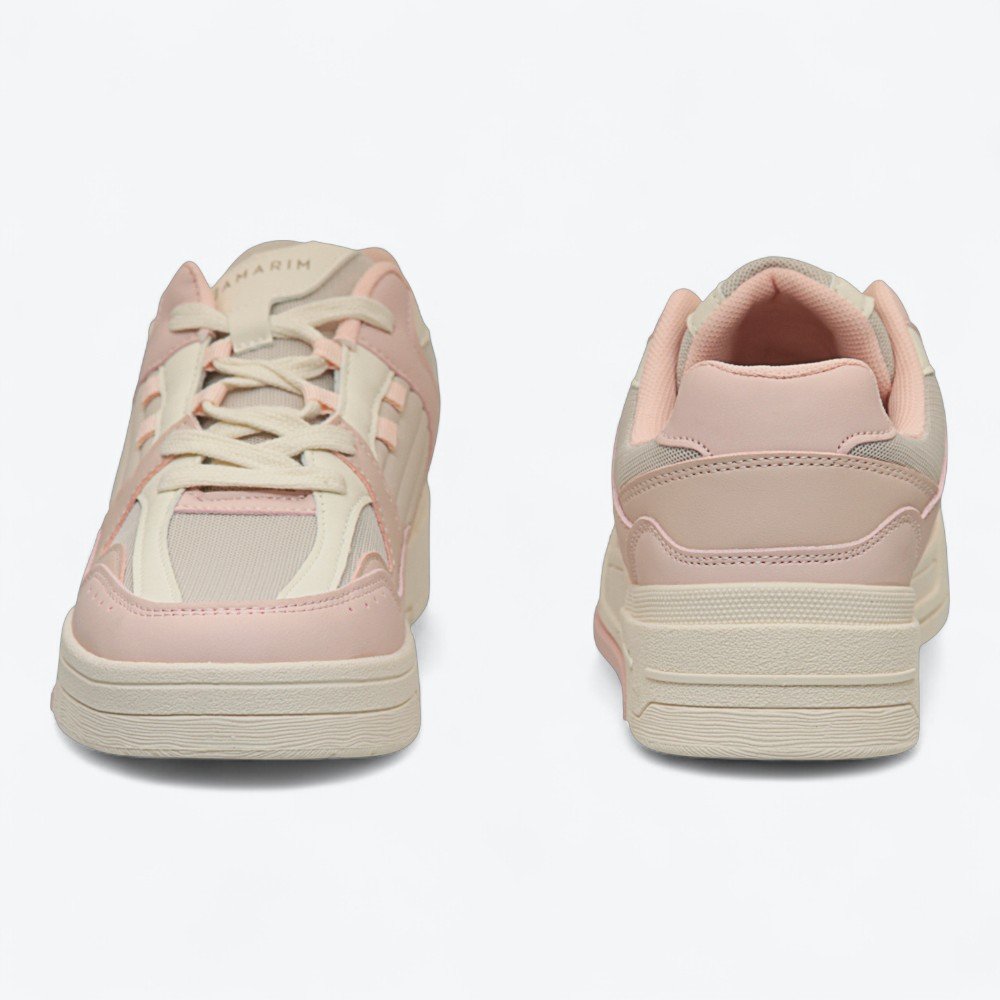 Tênis Ramarim Casual Feminino 2589236-01 Bege/Rosa 6