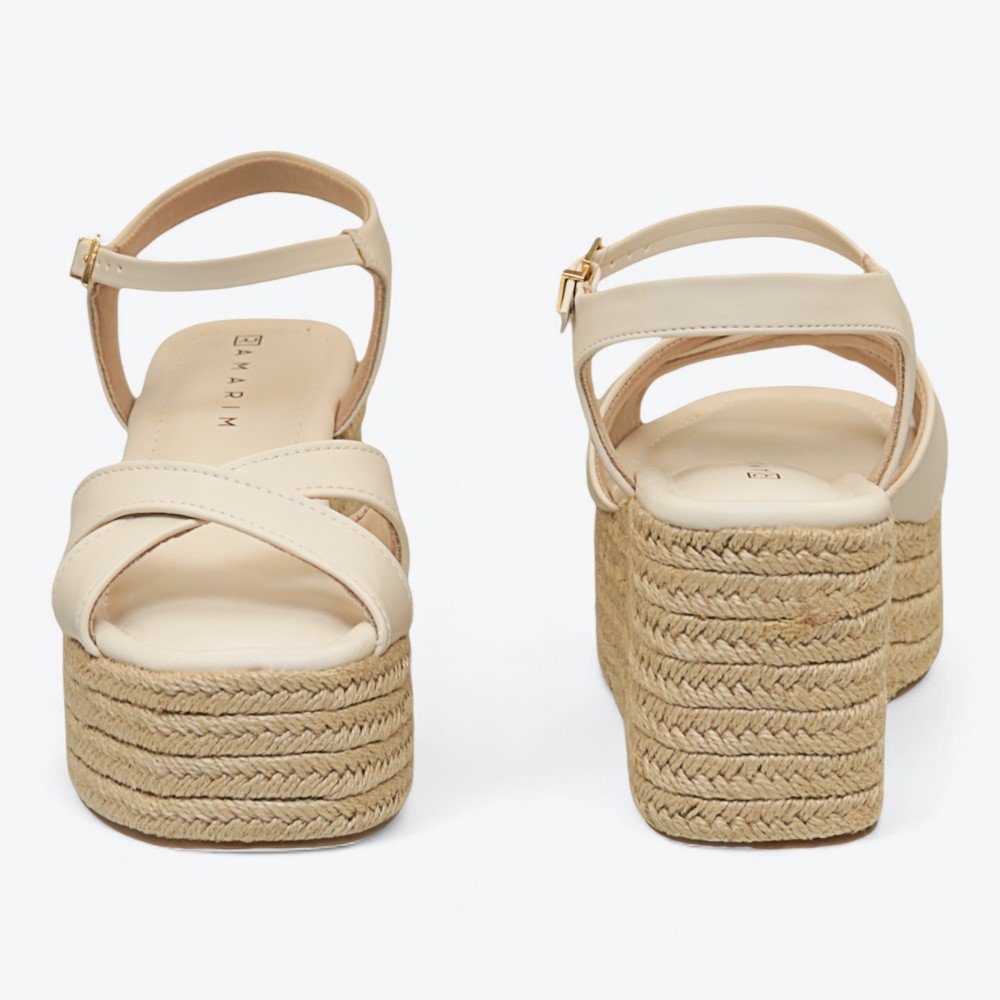 Sandália Ramarim Anabela Feminina 2536202-01 Off White 6