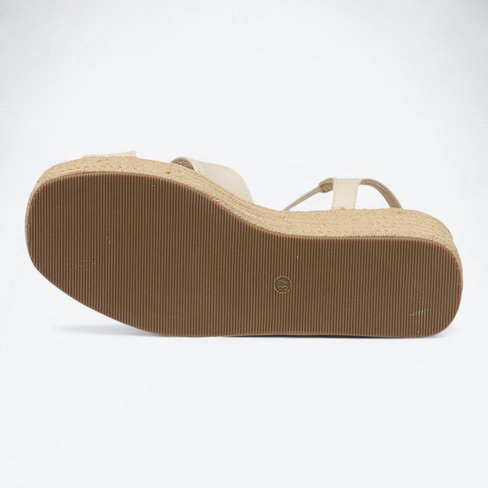 Sandália Ramarim Anabela Feminina 2536202-01 Off White 7