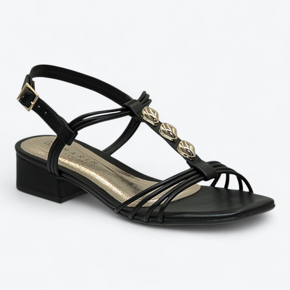 Sandália Ramarim Salto Bloco Feminina 2548203-01 Preto 2