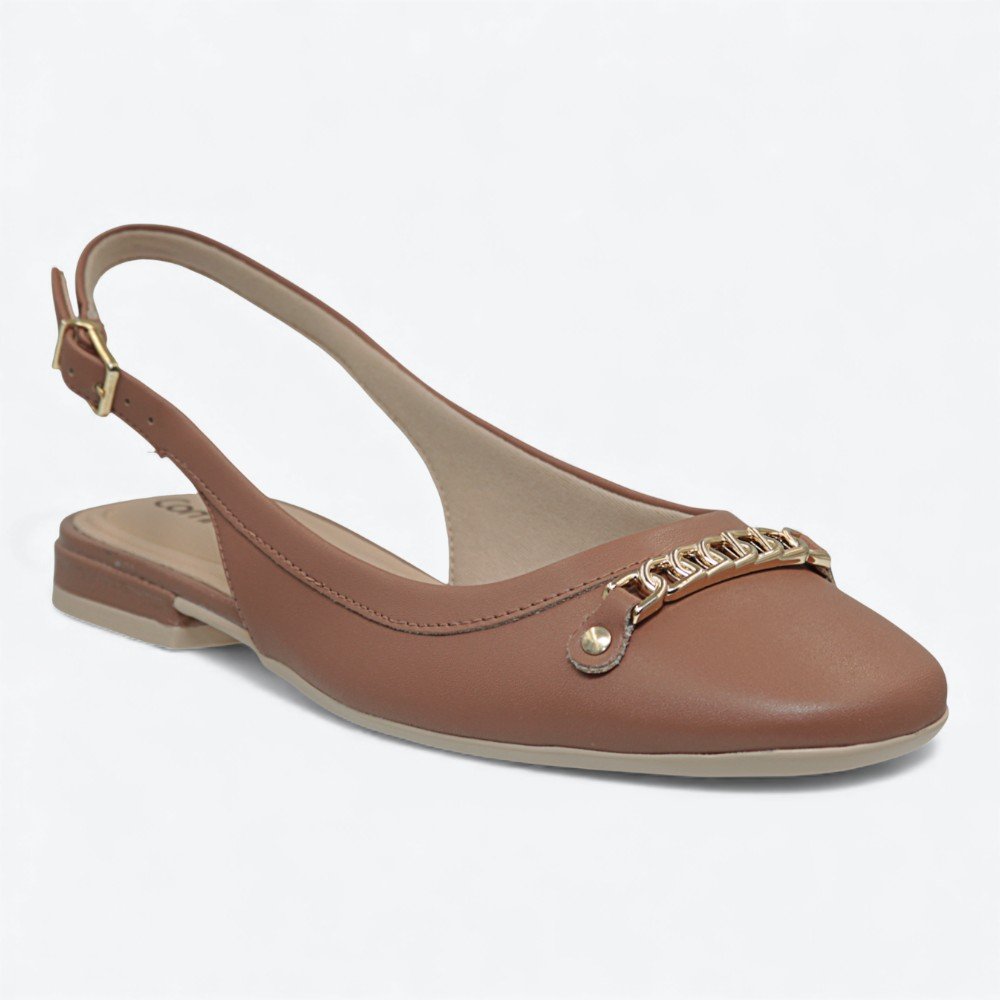 Sapatilha Comfortflex Slingback Feminina 2579432-01 Marrom 2