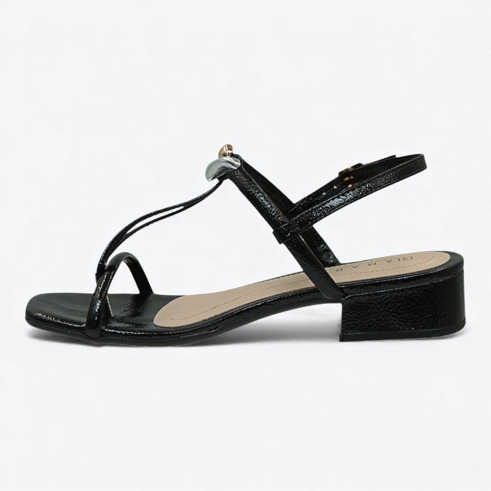 Sandália Ramarim Verniz Salto Bloco Feminina 2548210-01 Preto 5