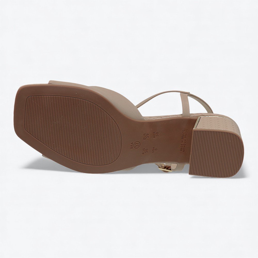 Sandália Ramarim Salto Bloco Feminina 2539207-01 Bege 7