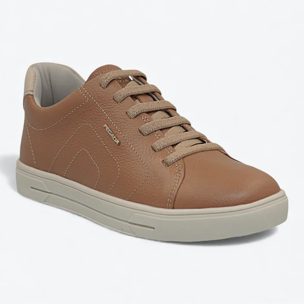 Tênis Pegada Casual em Couro Feminino 21115206 Marrom 2
