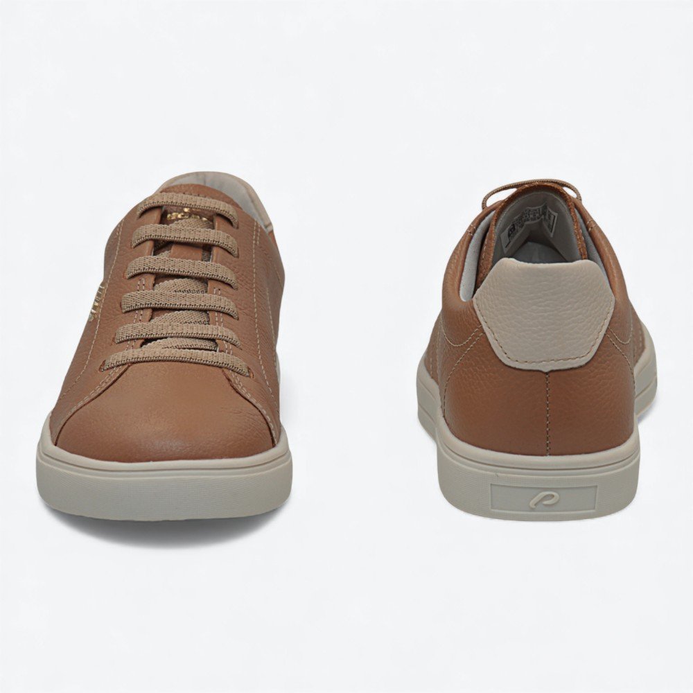 Tênis Pegada Casual em Couro Feminino 21115206 Marrom 5
