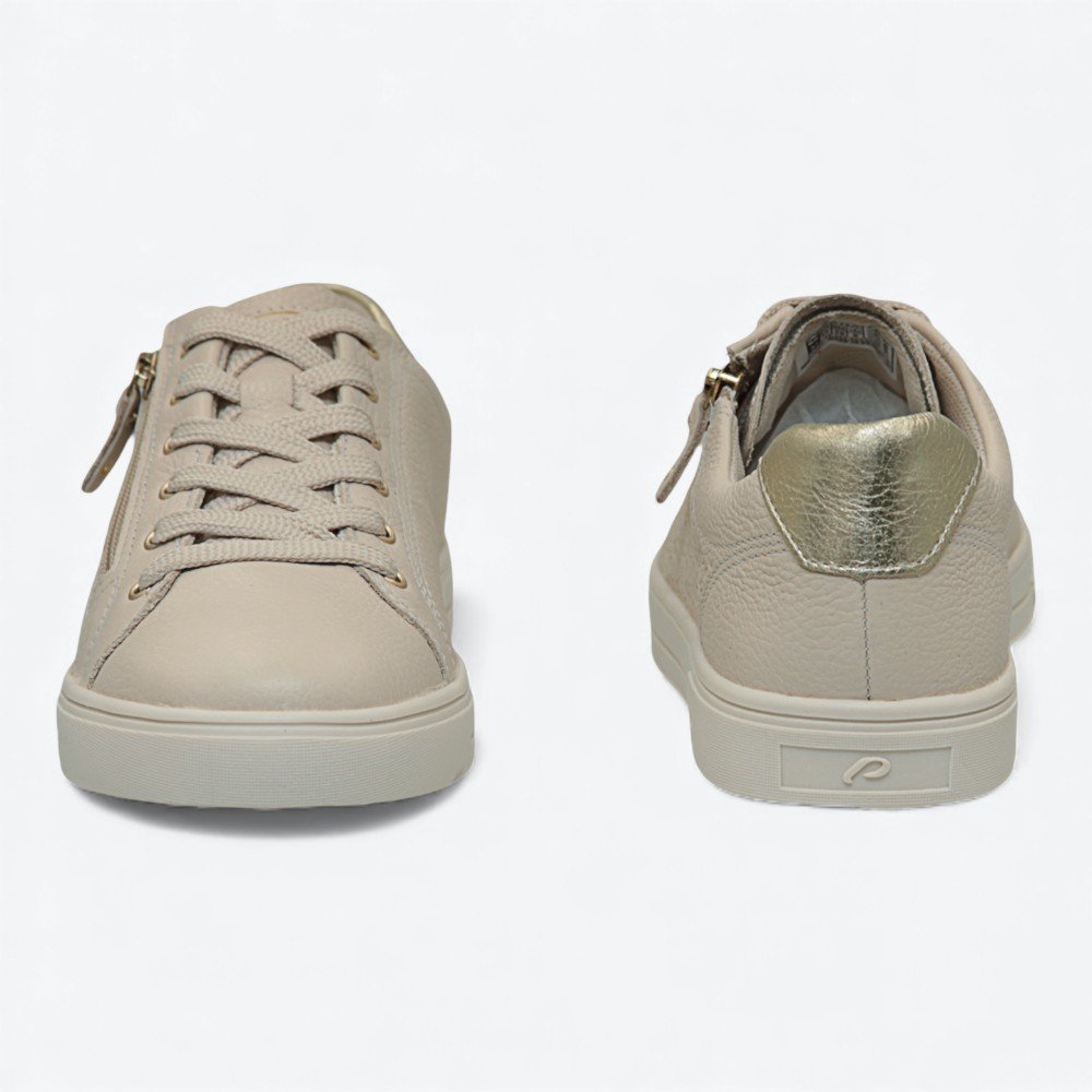 Tênis Pegada Casual em Couro Feminino 21116302 Bege 5