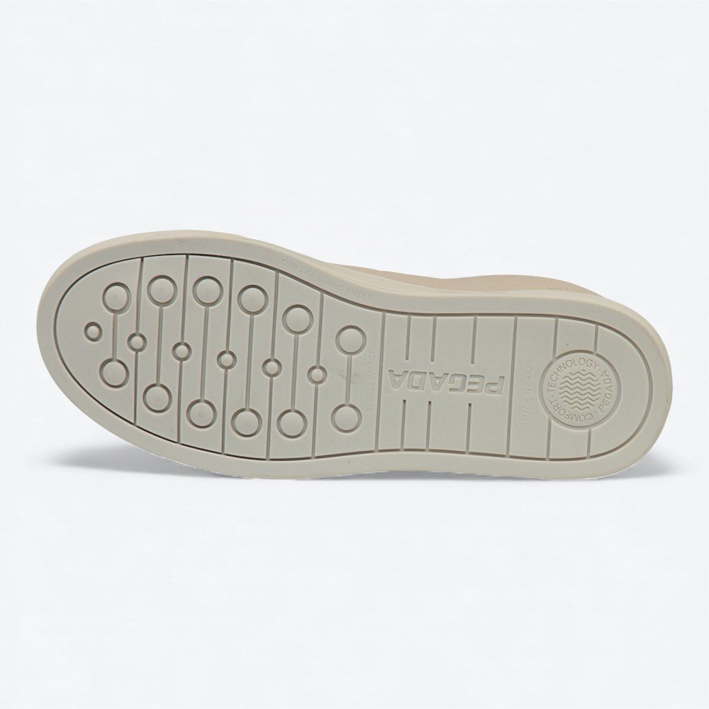 Tênis Pegada Casual em Couro Feminino 21116302 Bege 6