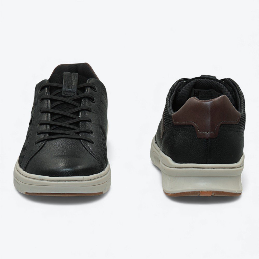Sapatênis Pegada em Couro Masculino 11060506 Preto 5