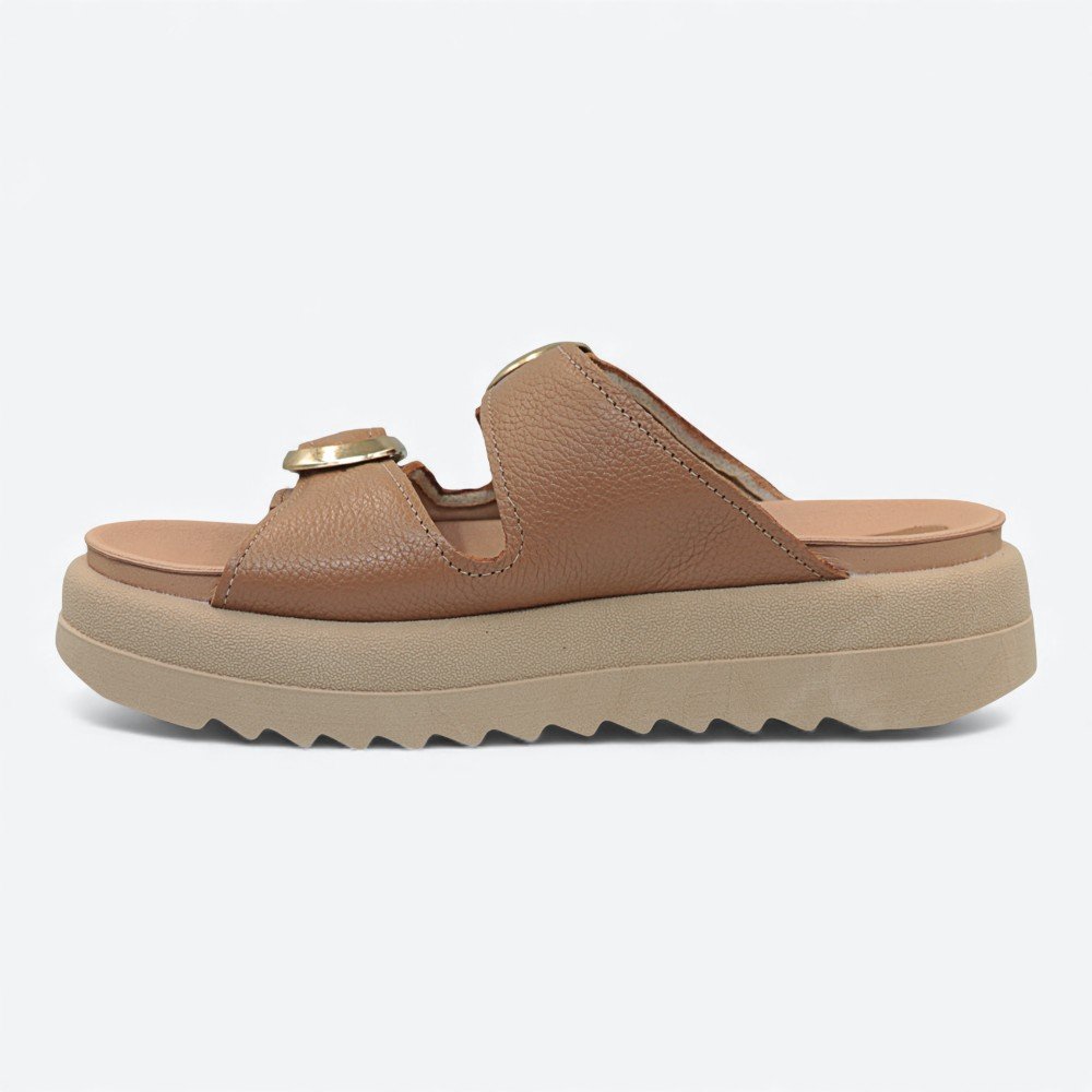 Sandália Pegada Flatform em Couro Feminina 23440503 Marrom 4