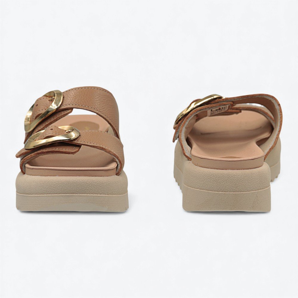 Sandália Pegada Flatform em Couro Feminina 23440503 Marrom 5