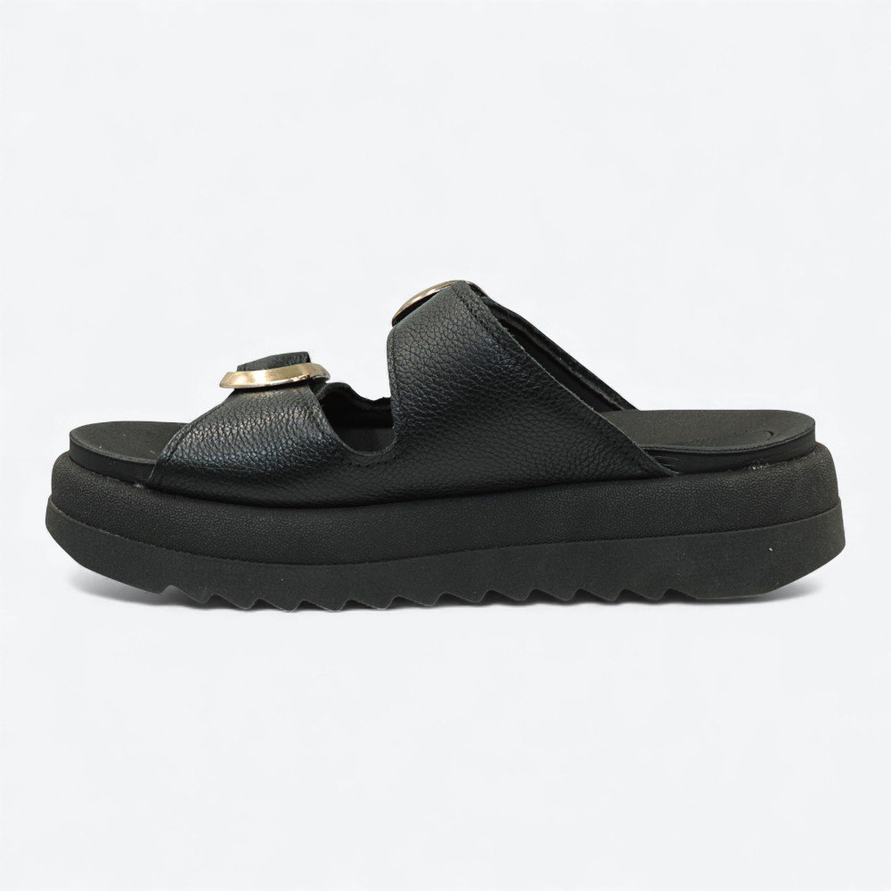 Sandália Pegada Flatform em Couro Feminina 23440504 Preto 4