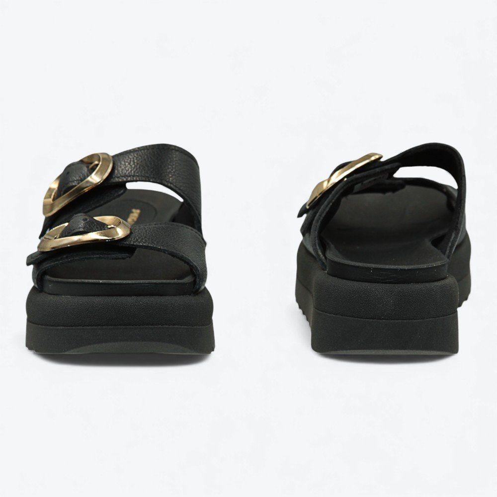 Sandália Pegada Flatform em Couro Feminina 23440504 Preto 5
