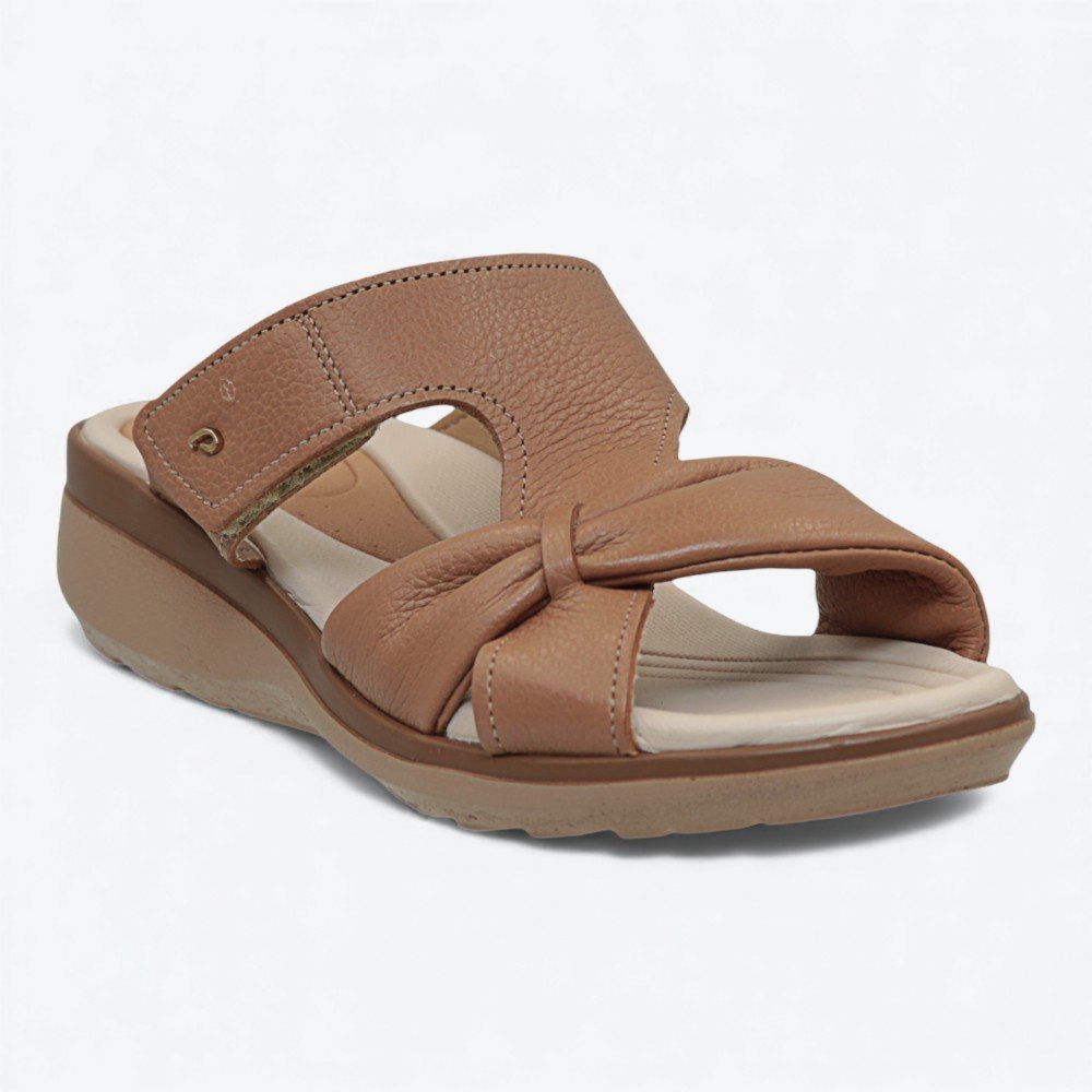 Tamanco Pegada Anabela em Couro Feminino 23271202 Marrom 3