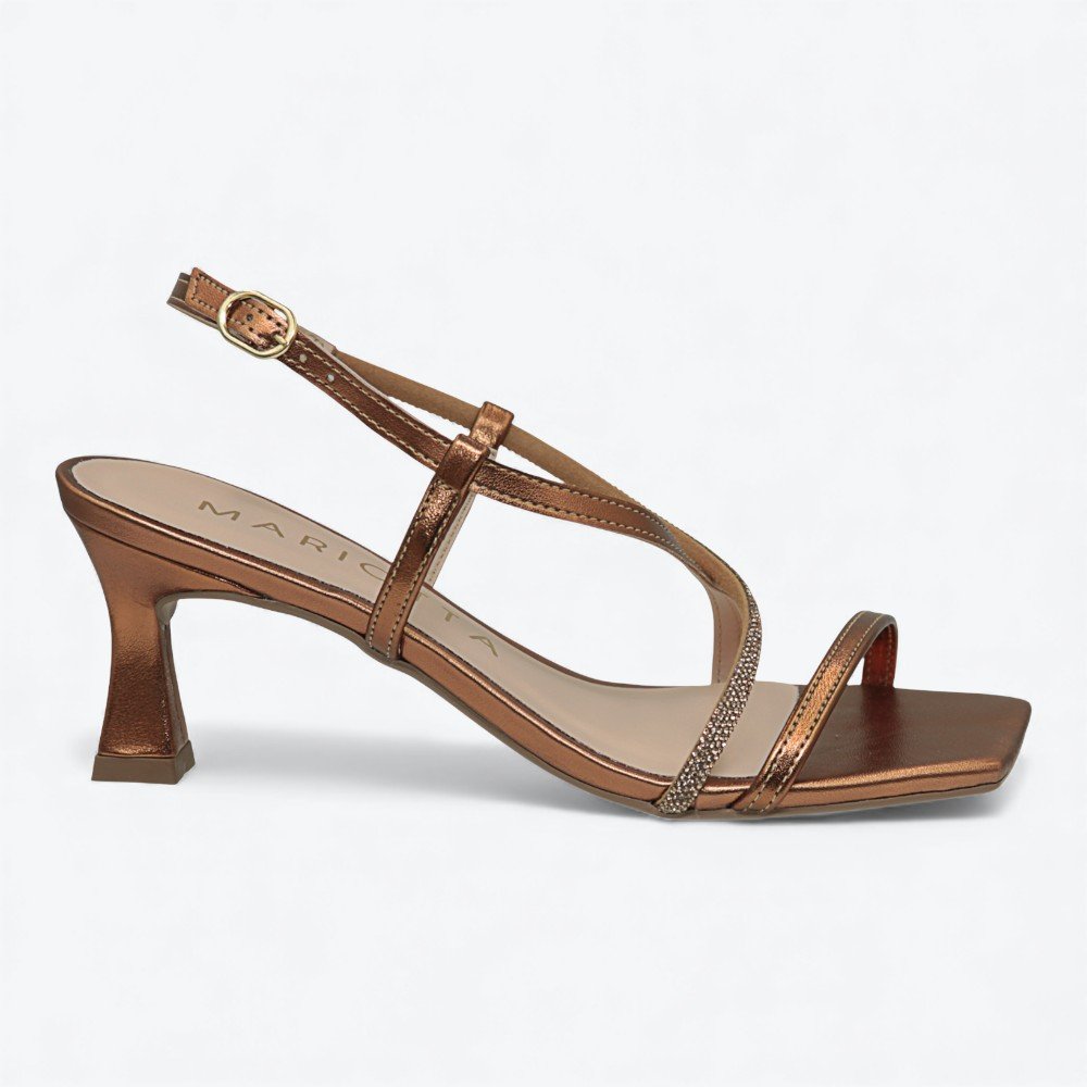 Sandália Mariotta Metalizada Salto Flare Feminina 2096001-01