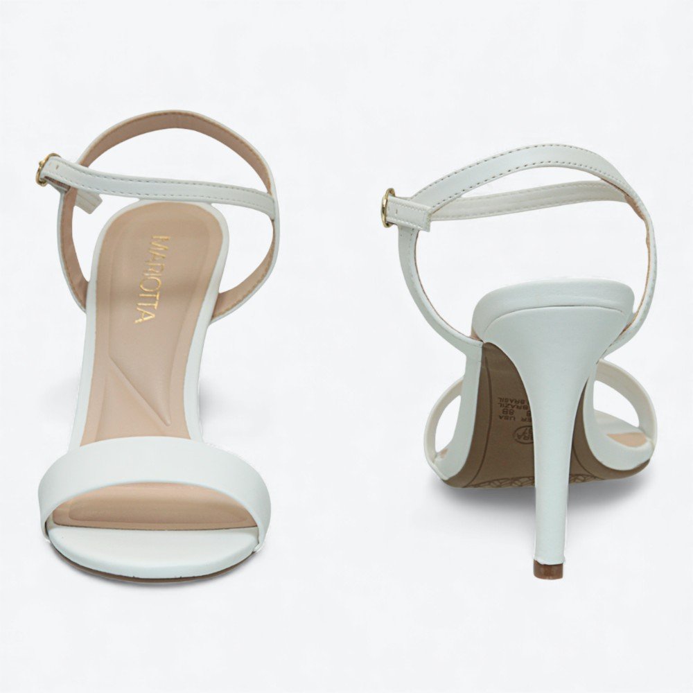 Sandália Mariotta Salto Alto Fino Feminina 1353134-03 Branco 5