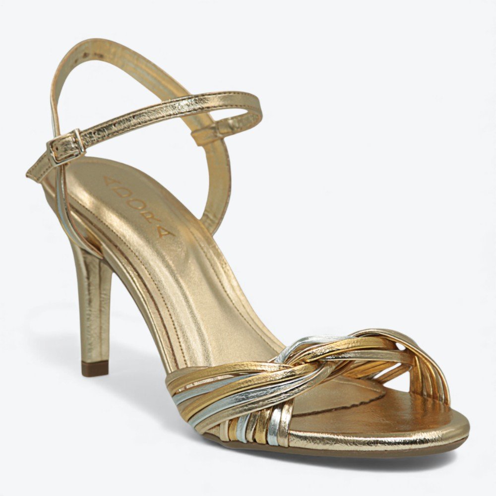 Sandália Adora Metalizada Salto Fino Feminina 1607805-01 Dourado 3