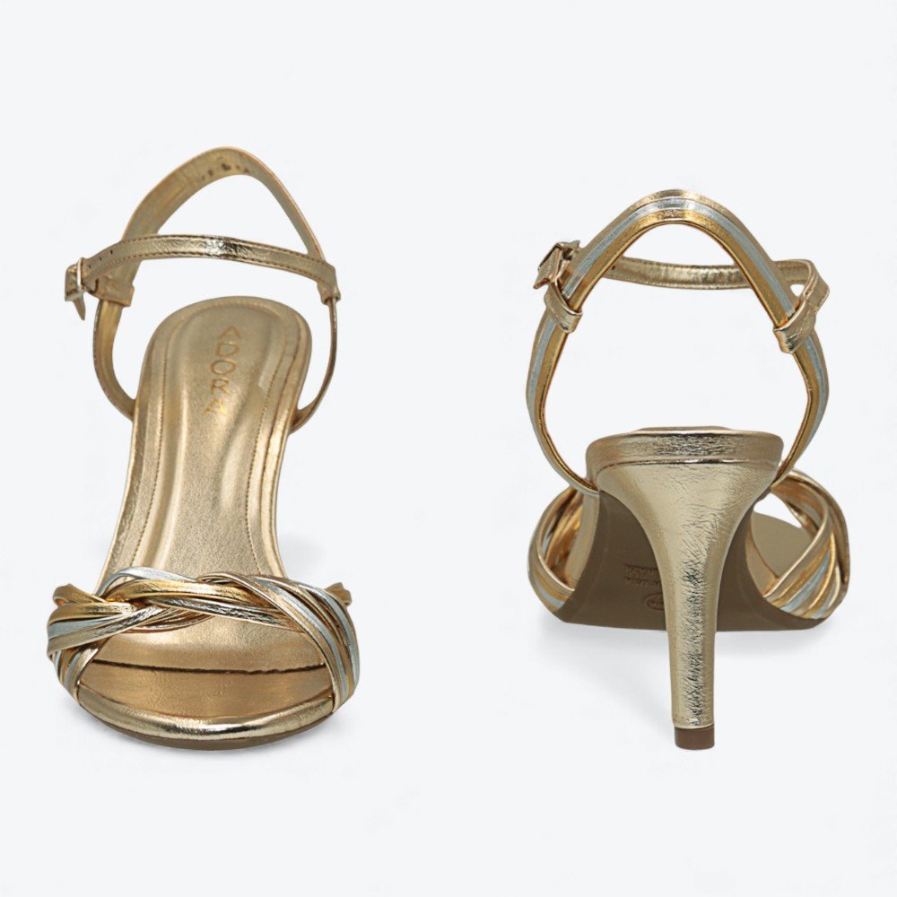 Sandália Adora Metalizada Salto Fino Feminina 1607805-01 Dourado 6