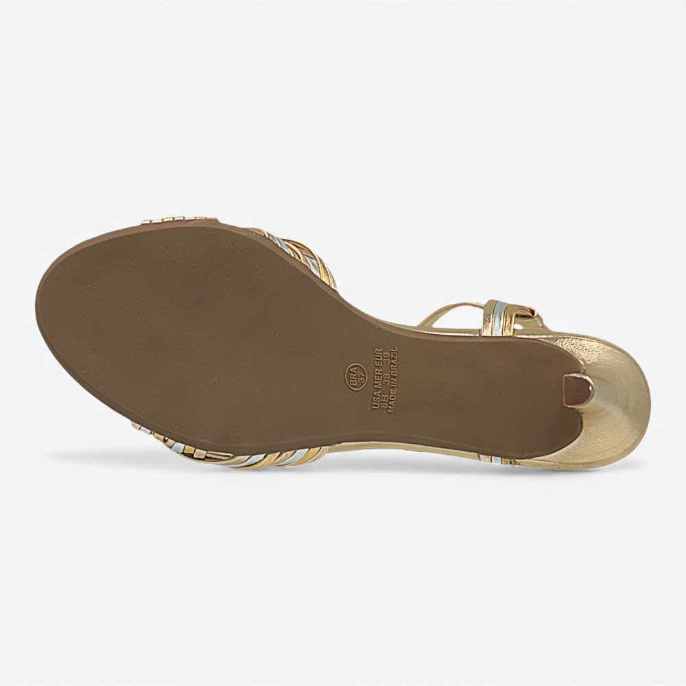 Sandália Adora Metalizada Salto Fino Feminina 1607805-01 Dourado 7