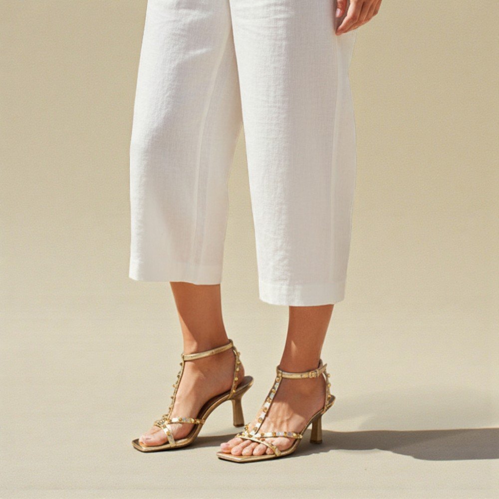 Sandália Adora Metalizada Salto Fino Feminina 1887597-01 Dourado 2