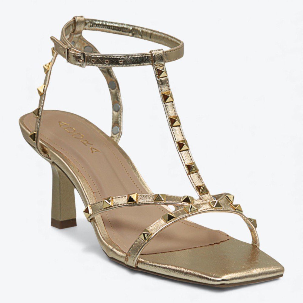 Sandália Adora Metalizada Salto Fino Feminina 1887597-01 Dourado 3