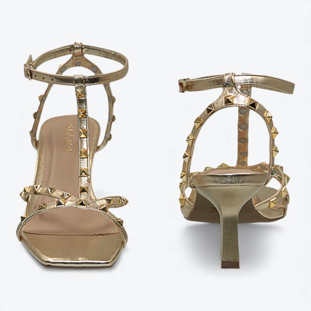 Sandália Adora Metalizada Salto Fino Feminina 1887597-01 Dourado 6