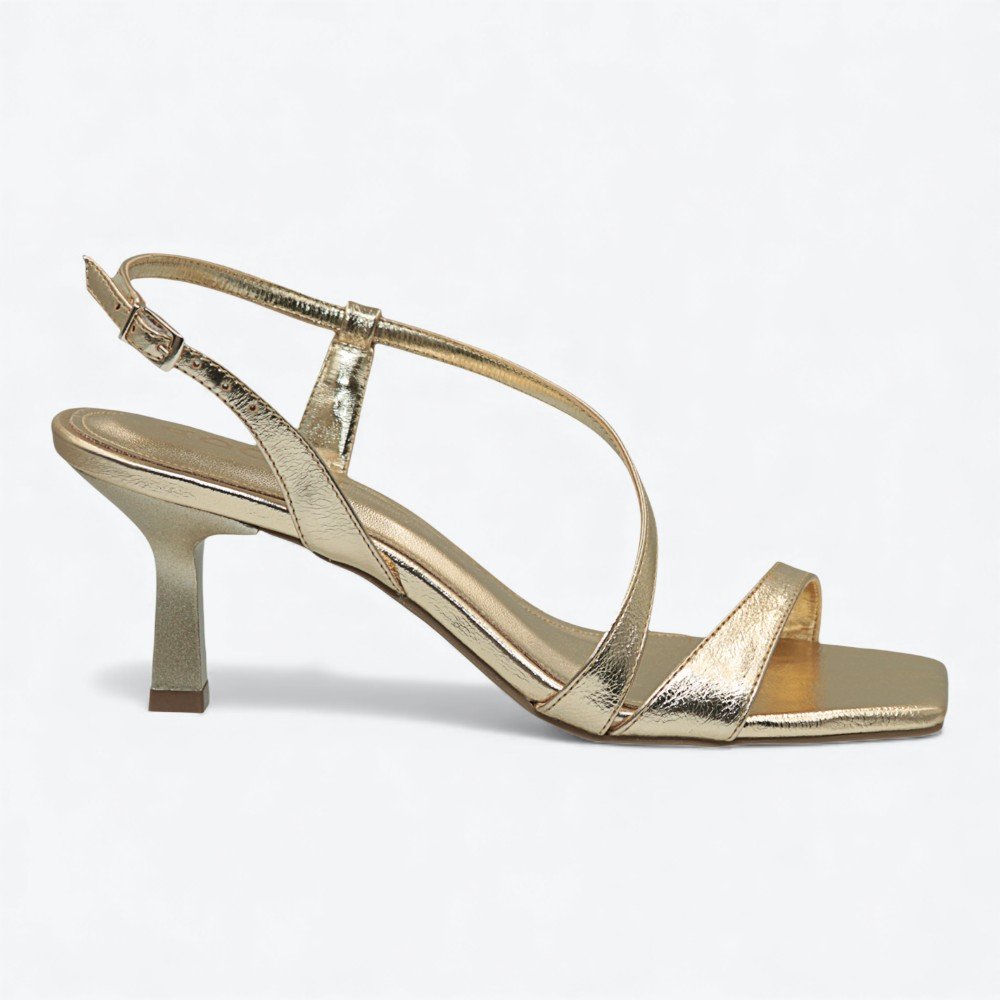 Sandália Adora Metalizada Salto Fino Feminina 1887753-01