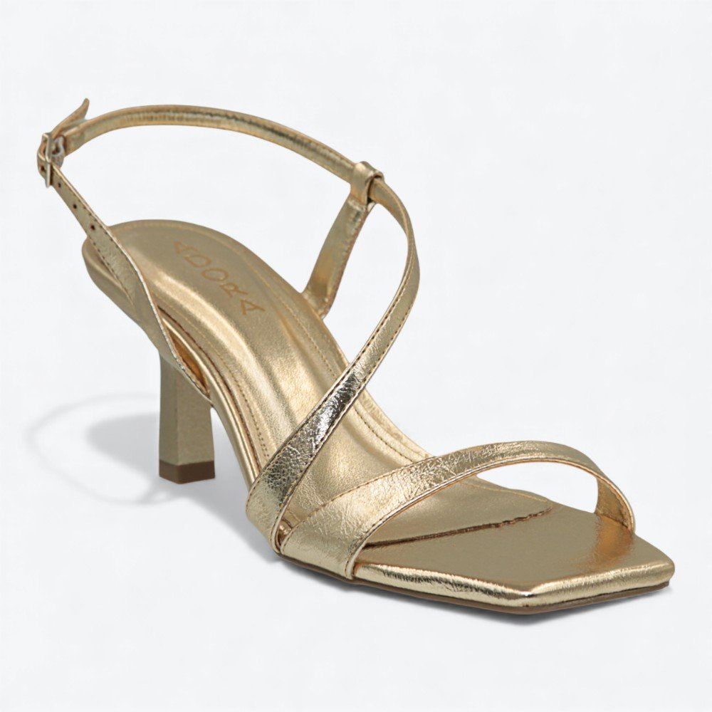 Sandália Adora Metalizada Salto Fino Feminina 1887753-01 Dourado 2