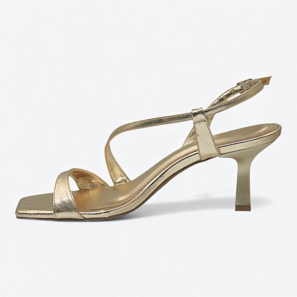 Sandália Adora Metalizada Salto Fino Feminina 1887753-01 Dourado 4