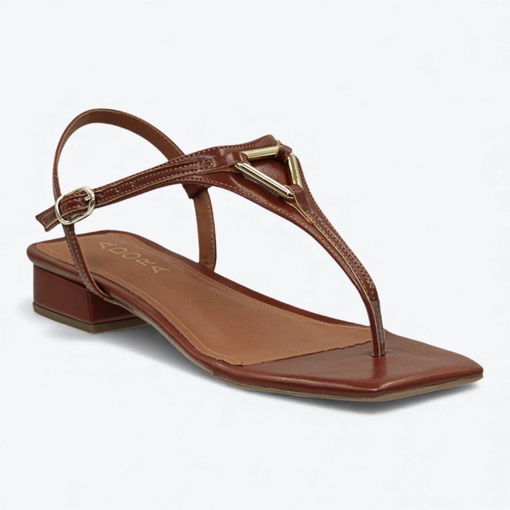 Sandália Adora Salto Bloco Feminina 1057638-01 Marrom 3