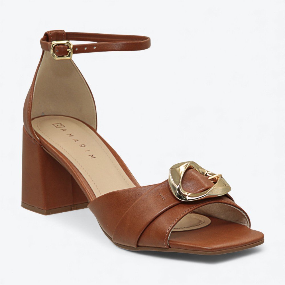 Sandália Ramarim Salto Bloco Feminina 2534203-01 Marrom 3